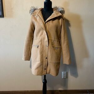 Womens’s Wool Fur Hooded Coat